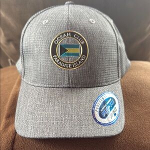 Ahead Performance Ocean Club in Paradise Island Bahamas Gray Hat Cap UPF 50+